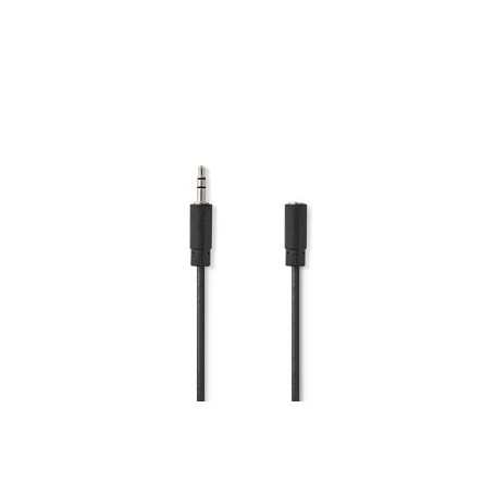 Câble audio stéréo | 3.5 mm Mâle | 3.5 mm Femelle | Plaqué nickel | 5.00 m | Rond | Noir | Label