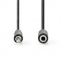 Câble audio stéréo | 3.5 mm Mâle | 3.5 mm Femelle | Plaqué nickel | 5.00 m | Rond | Noir | Label