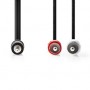 Câble audio stéréo | 3.5 mm Mâle | 2x RCA Male | Plaqué nickel | 5.00 m | Rond | Noir | Label
