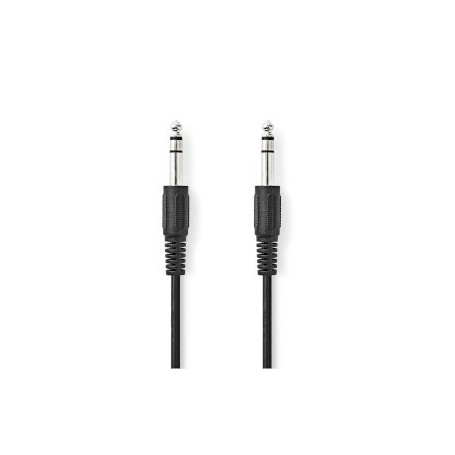 Câble audio stéréo | 6.35 mm Mâle | 6.35 mm Mâle | Plaqué nickel | 2.00 m | Rond | Noir | Label