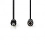 Câble audio stéréo | 6.35 mm Mâle | 6.35 mm Femelle | Plaqué nickel | 5.00 m | Rond | Noir | Label
