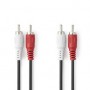 Câble audio stéréo | 2x RCA Male | 2x RCA Male | Plaqué nickel | 1.00 m | Rond | Noir | Label