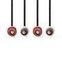 Câble audio stéréo | 2x RCA Male | 2x RCA Male | Plaqué nickel | 10.0 m | Rond | Blanc / Rouge | Label
