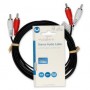 Câble audio stéréo | 2x RCA Male | 2x RCA Male | Plaqué nickel | 3.00 m | Rond | Noir | Label