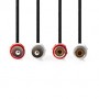 Câble audio stéréo | 2x RCA Male | 2x RCA Femelle | Plaqué nickel | 2.00 m | Rond | Noir | Label