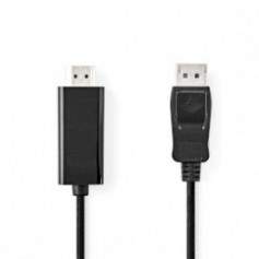 Câble Display Port | DisplayPort Mâle | HDMI™ Connecteur | 1080p | Plaqué nickel | 1.00 m | Rond | PVC | Noir | Label