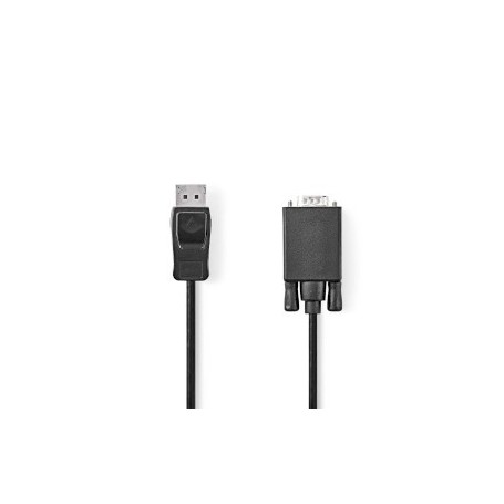 Câble VGA | DisplayPort Mâle | VGA Mâle | Plaqué nickel | Résolution maximale: 1080p | 2.00 m | Rond | PVC | Noir | Label