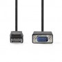 Câble VGA | DisplayPort Mâle | VGA Mâle | Plaqué nickel | Résolution maximale: 1080p | 2.00 m | Rond | PVC | Noir | Label