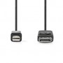 Mini câble Display Port | DisplayPort 1.2 | Mini DisplayPort mâle | DisplayPort Mâle | 21.6 Gbps | Plaqué nickel | 2.00 m | Rond
