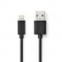 Lightning Câble | USB 2.0 | Apple Lightning à 8 broches | USB-A Mâle | 480 Mbps | Plaqué nickel | 2.00 m | Rond | PVC | Noir | L