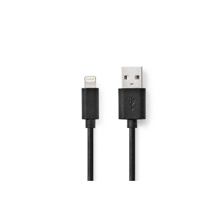 Lightning Câble | USB 2.0 | Apple Lightning à 8 broches | USB-A Mâle | 480 Mbps | Plaqué nickel | 2.00 m | Rond | PVC | Noir | L