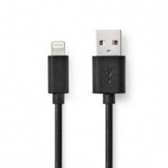 Lightning Câble | USB 2.0 | Apple Lightning à 8 broches | USB-A Mâle | 480 Mbps | Plaqué nickel | 2.00 m | Rond | PVC | Noir | L