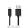 Lightning Câble | USB 2.0 | Apple Lightning à 8 broches | USB-A Mâle | 480 Mbps | Plaqué nickel | 2.00 m | Rond | PVC | Noir | L
