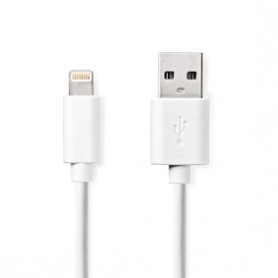 Lightning Câble | USB 2.0 | Apple Lightning à 8 broches | USB-A Mâle | 480 Mbps | Plaqué nickel | 2.00 m | Rond | PVC | Blanc | 