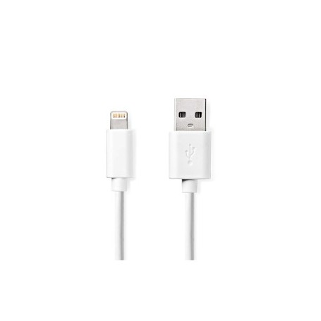Lightning Câble | USB 2.0 | Apple Lightning à 8 broches | USB-A Mâle | 480 Mbps | Plaqué nickel | 2.00 m | Rond | PVC | Blanc | 