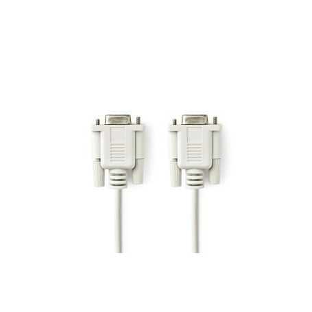 Câble Null Modem | D-SUB 9 broches femelle | D-SUB 9 broches femelle | Plaqué nickel | 2.00 m | Rond | PVC | Ivoire | Label