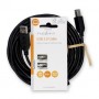 Câble USB | USB 2.0 | USB-A Mâle | USB-B Mâle | 10 W | 480 Mbps | Plaqué nickel | 5.00 m | Rond | PVC | Noir | Label