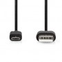 Câble USB | USB 2.0 | USB-A Mâle | USB Micro-B mâle | 10 W | 480 Mbps | Plaqué nickel | 1.00 m | Rond | PVC | Noir | Label