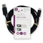 Câble USB | USB 2.0 | USB-A Mâle | USB-C™ Mâle | 15 W | 480 Mbps | Plaqué nickel | 3.00 m | Rond | PVC | Noir | Label