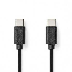 Câble USB | USB 2.0 | USB-C™ Mâle | USB-C™ Mâle | 60 W | 480 Mbps | Plaqué nickel | 1.00 m | Rond | PVC | Noir | Label