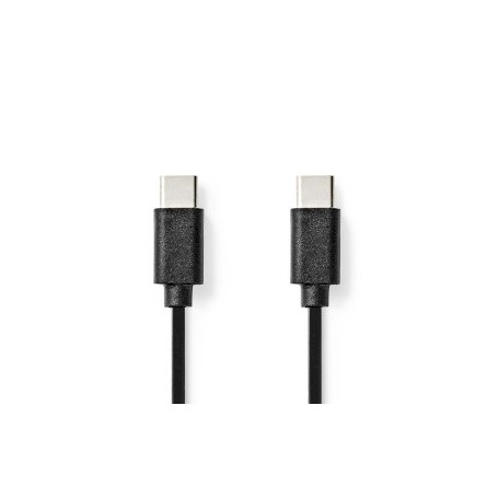 Câble USB | USB 2.0 | USB-C™ Mâle | USB-C™ Mâle | 60 W | 480 Mbps | Plaqué nickel | 1.00 m | Rond | PVC | Noir | Label