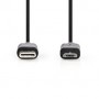 Câble USB | USB 2.0 | USB-C™ Mâle | USB Micro-B mâle | 60 W | 480 Mbps | Plaqué nickel | 1.00 m | Rond | PVC | Noir | Label