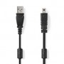 Câble USB | USB 2.0 | USB-A Mâle | UC-E6 8 broches mâles | 480 Mbps | Plaqué nickel | 2.00 m | Rond | PVC | Noir | Label