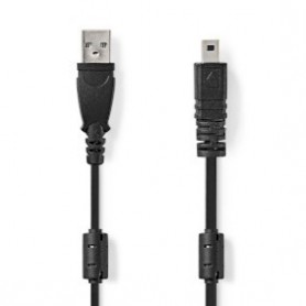 Câble USB | USB 2.0 | USB-A Mâle | UC-E6 8 broches mâles | 480 Mbps | Plaqué nickel | 2.00 m | Rond | PVC | Noir | Label