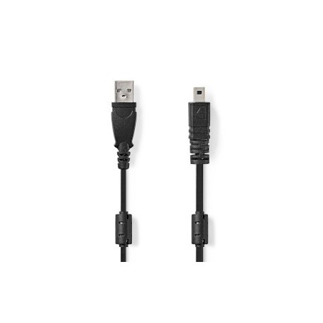 Câble USB | USB 2.0 | USB-A Mâle | UC-E6 8 broches mâles | 480 Mbps | Plaqué nickel | 2.00 m | Rond | PVC | Noir | Label