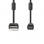 Câble USB | USB 2.0 | USB-A Mâle | UC-E6 8 broches mâles | 480 Mbps | Plaqué nickel | 2.00 m | Rond | PVC | Noir | Label