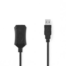 Câble USB actif | USB 2.0 | USB-A Mâle | USB-A Femelle | 480 Mbps | 20.0 m | Rond | Plaqué nickel | PVC | Cuivre | Label
