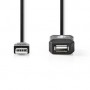 Câble USB actif | USB 2.0 | USB-A Mâle | USB-A Femelle | 480 Mbps | 20.0 m | Rond | Plaqué nickel | PVC | Cuivre | Label