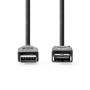 Câble USB | USB 3.2 Gen 1 | USB-A Mâle | USB-A Femelle | 5 Gbps | Plaqué nickel | 3.00 m | Rond | PVC | Noir | Label