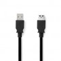 Câble USB | USB 3.2 Gen 1 | USB-A Mâle | USB-A Femelle | 5 Gbps | Plaqué nickel | 3.00 m | Rond | PVC | Noir | Label