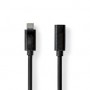 Câble USB | USB 3.2 Gen 1 | USB-C™ Mâle | USB-C™ Femelle | 60 W | 4K@60Hz | 5 Gbps | Plaqué nickel | 1.00 m | Rond | PVC | Noir 