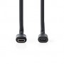 Câble USB | USB 3.2 Gen 1 | USB-C™ Mâle | USB-C™ Femelle | 60 W | 4K@60Hz | 5 Gbps | Plaqué nickel | 1.00 m | Rond | PVC | Noir 