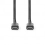 Câble USB | USB 3.2 Gen 2x2 | USB-C™ Mâle | USB-C™ Mâle | 100 W | 4K@60Hz | 20 Gbps | Plaqué nickel | 2.00 m | Rond | PVC | Noir