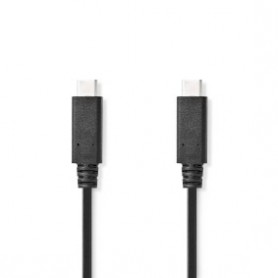 Câble USB | USB 3.2 Gen 2x2 | USB-C™ Mâle | USB-C™ Mâle | 240 W | 8K@30Hz | 20 Gbps | Plaqué nickel | 1.00 m | Rond | PVC | Noir