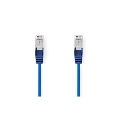 Câble CAT 5e | SF/UTP | RJ45 Male | RJ45 Male | 2.00 m | Rond | PVC | Bleu | Label