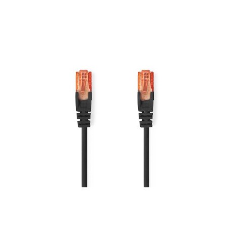 Câble Cat 6 | RJ45 Male | RJ45 Male | U/UTP | 0.30 m | Rond | PVC | Noir | Label
