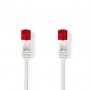 Câble Cat 6 | RJ45 Male | RJ45 Male | U/UTP | 0.50 m | Snagless | Plat | PVC | Blanc | Label