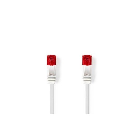 Câble Cat 6 | RJ45 Male | RJ45 Male | U/UTP | 0.50 m | Snagless | Plat | PVC | Blanc | Label