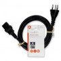 Câble d'alimentation | CH Type 12 | IEC-320-C13 | Droit | Droit | Plaqué nickel | 2.00 m | Rond | PVC | Noir | Label