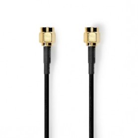 Câble d'antenne | SMA Mâle | SMA Mâle | Plaqué or | 50 Ohm | Blindé simple | 5.00 m | Rond | PVC | Noir | Label