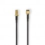 Câble d'antenne | RP SMA Mâle | RP SMA Femelle | Plaqué or | 50 Ohm | Blindé simple | 3.00 m | Rond | PVC | Noir | Label