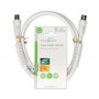 câble Coax | IEC (Coax) Mâle | IEC (Coax) Femelle | Plaqué nickel | 120 dB | 75 Ohm | Quad blindé | 1.00 m | Rond | PVC | Blanc 