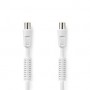 câble Coax | IEC (Coax) Mâle | IEC (Coax) Femelle | Plaqué nickel | 120 dB | 75 Ohm | Quad blindé | 1.50 m | Rond | PVC | Blanc 
