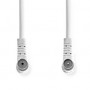 câble Coax | IEC (Coax) Mâle | IEC (Coax) Femelle | Plaqué nickel | 120 dB | 75 Ohm | Quad blindé | 1.50 m | Rond | PVC | Blanc 