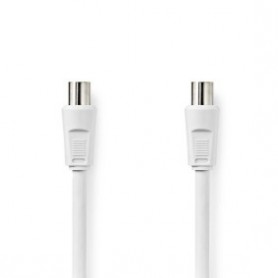 câble Coax | IEC (Coax) Mâle | IEC (Coax) Mâle | Plaqué nickel | 90 dB | 75 Ohm | Double blindage | 3.00 m | Rond | PVC | Blanc 