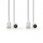 Câble combiné Coax et Cat6 | IEC (Coax) Mâle / RJ45 Male | IEC (Coax) Femelle / RJ45 Male | Plaqué nickel | RG58 | 75 Ohm | Doub